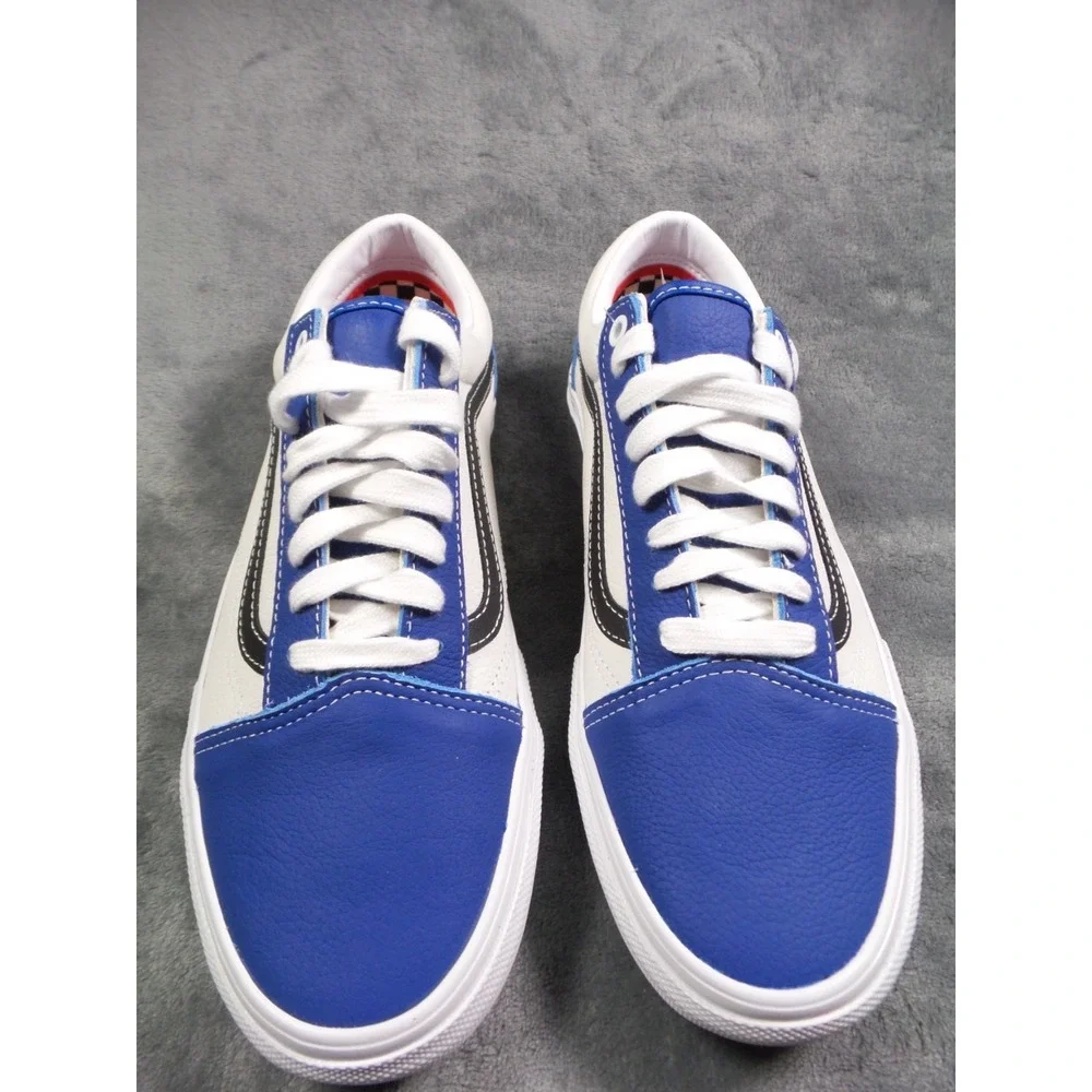 Vans Skate Old Skool Shoes Mens Size 9.5 True Blue Sport Leather Sneakers NWOB